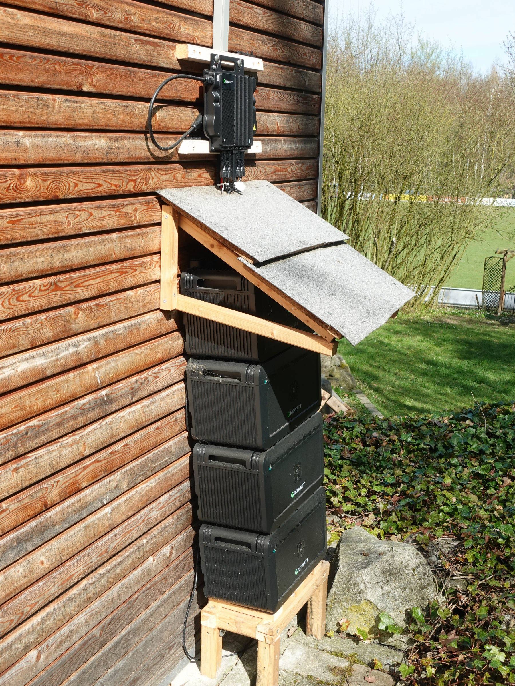 Balkonkraftwerk mit Batterieeinheiten