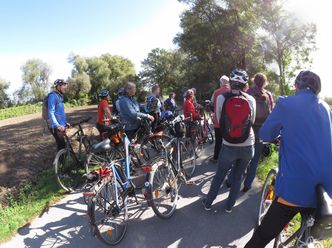 Fahrrad-Exkursion 2019, Deggendorf - Vilshofen Die Fahrradexkursion führte unter anderem zu einem Altwasser bei Aichet in der Mühlhamer Schleife (Bild: M. Knopf)