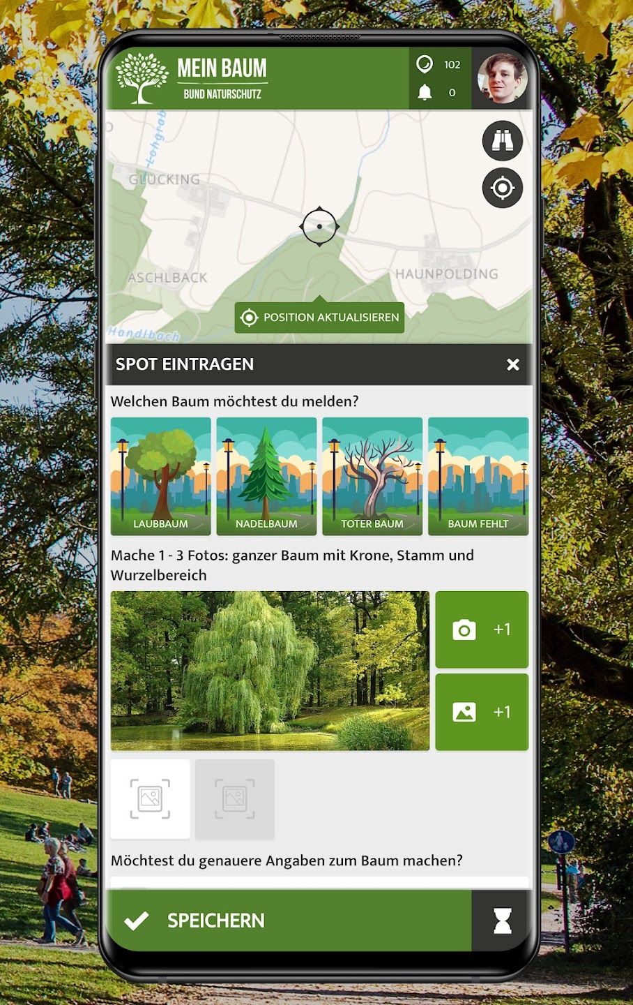Mein Baum - APP: Büume melden und fotografieren